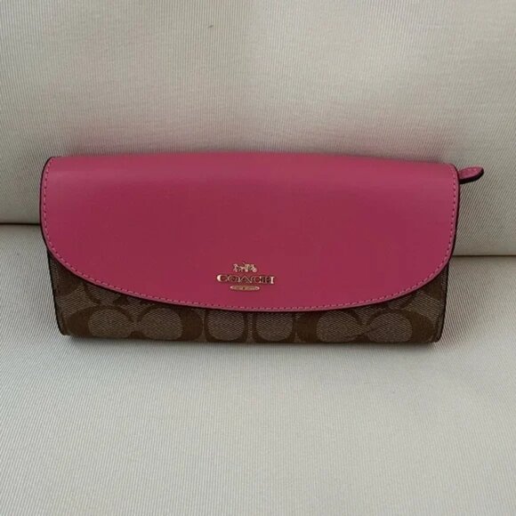 Coach Signature Large envelope leather wallet - Picture 1 of 5